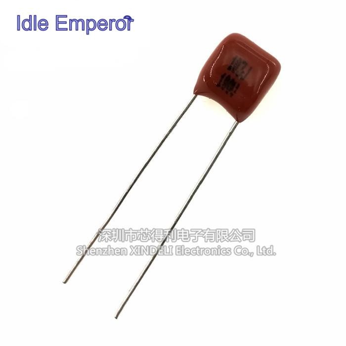 Cbb ตัวเก็บประจุฟิล์มโลหะ 100V103 P5 10NF 0.01 UF 100V 103J ยี่ห้อใหม่ Plug-In Capacitor