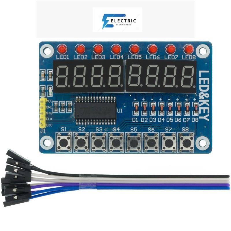Tm1638 โมดูลหน้าจอกุญแจ LED 8 บิต สําหรับ AVR Arduino