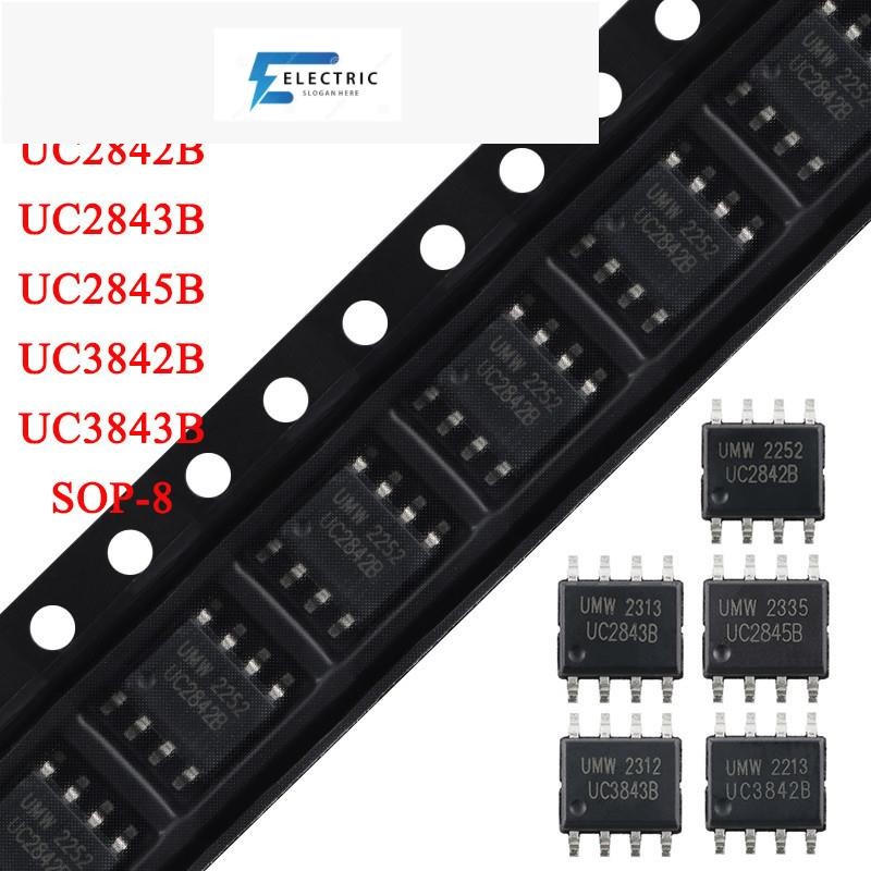 10pcs UC2842B 2842B UC2843B 2843B UC2845B 2845B UC3842B 3842B UC3843B 3843B SOP-8 SOP8 โหมดปัจจุบัน 