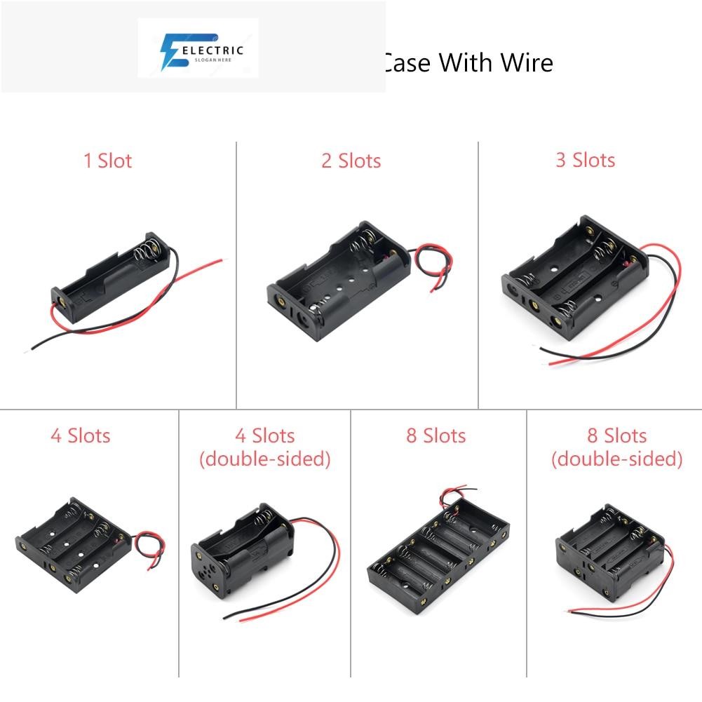 New 1 2 3 4 8 Slots AA Battery Case Box AA LR6 HR6 Battery Holder Storage Case With Lead Wire Bateri