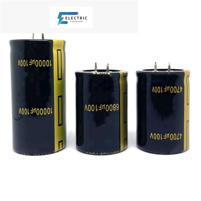 ตัวเก็บประจุอลูมิเนียมไฟฟ้า 25V 50V 63V 80V 100V 10000uF 15000uF 22000uF 47000uF 1 ชิ้น