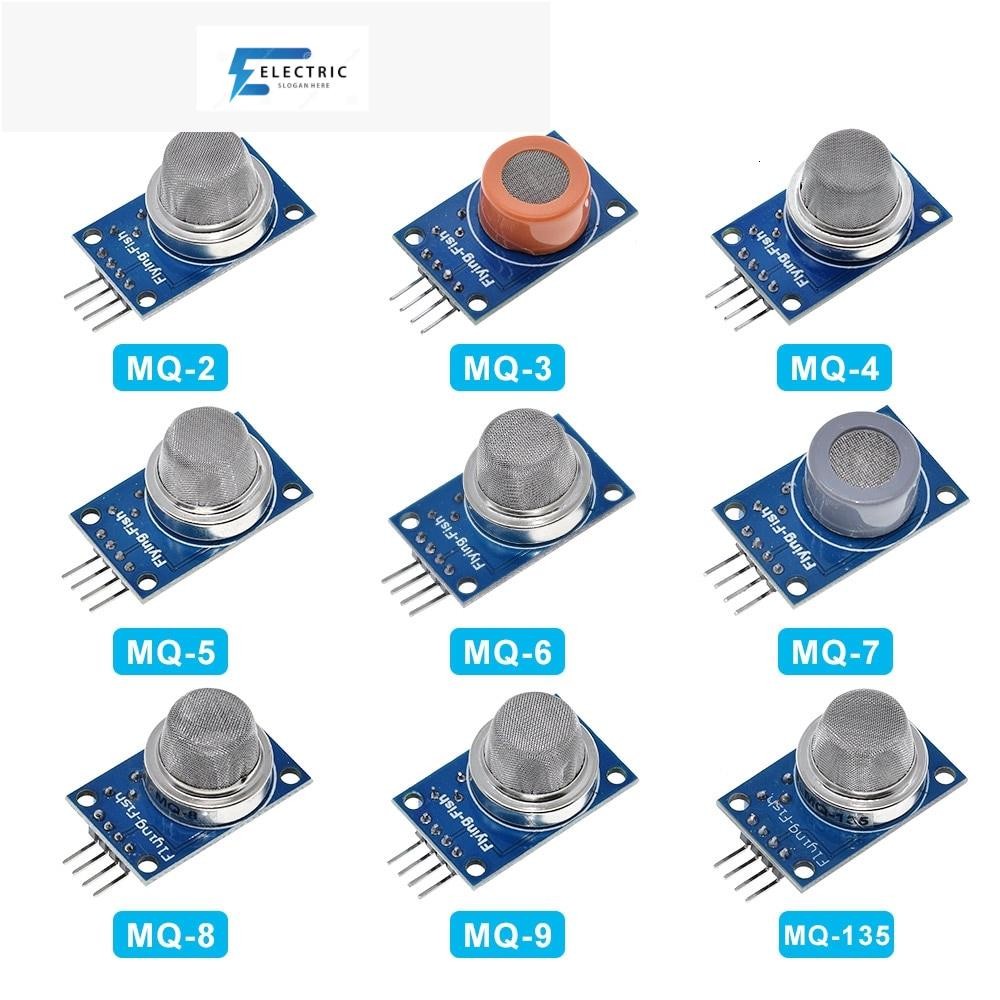 โมดูลเซนเซอร์ตรวจจับควัน แก๊สเหลว MQ-2 MQ-3 MQ-4 MQ-5 MQ-6 MQ-7 MQ-8 MQ-9 MQ-135 สําหรับผู้เริ่มต้น 