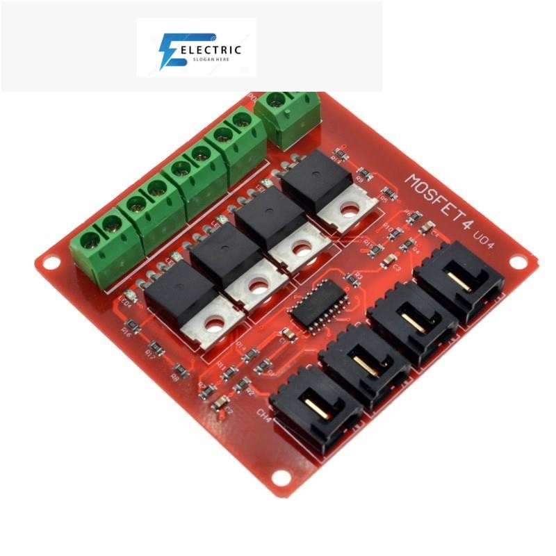 four channel 4 ช่องสวิตช์โมดูล IRF540 irf 540 v 4 . 0+mosfet สําหรับ arduino dcm 4 Channel Way Route