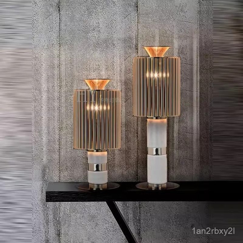 Postmodern Bar Table Living Room Marble Metal Table Lamp Hotel Villa Reception Tea Room Leisure Bedr
