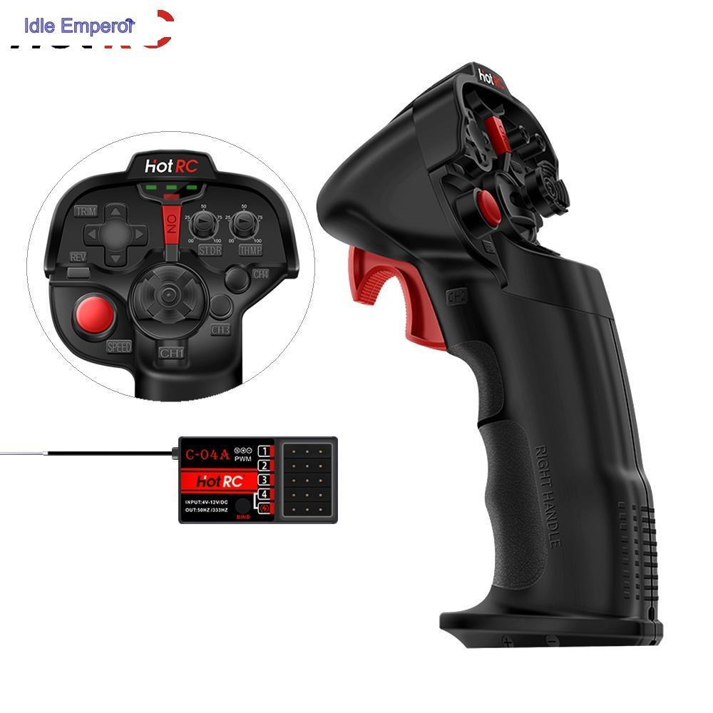 Hotrc DS-4A 2.4G 4 ช่องสัญญาณเครื่องส่งสัญญาณวิทยุ RC C-04A 4-12V 4CH ตัวรับสัญญาณสําหรับรถ RC เครื่