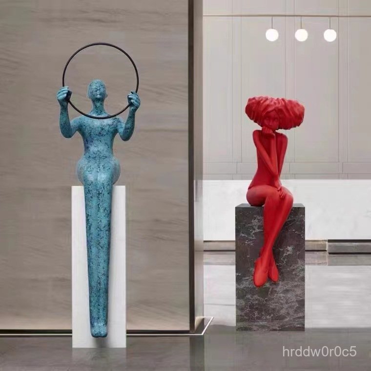 Flower Season Girl Modern Abstract Figure Sculpture Floor Ornament Sales Office Model Room Hotel Lob