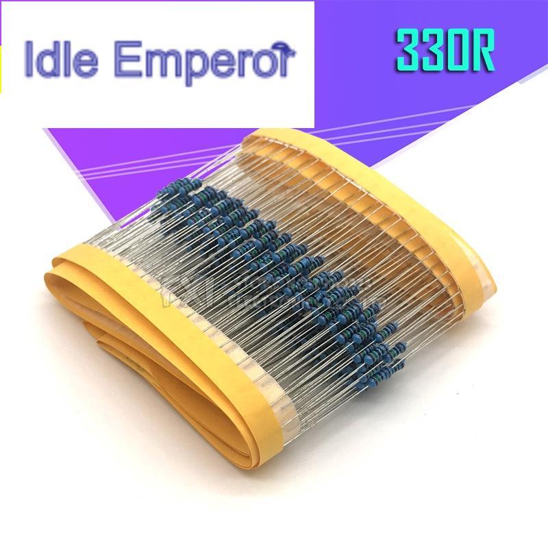 ตัวต้านทานฟิล์มโลหะ 330 โอห์ม 1/4W 330R 1% 100 ชิ้น