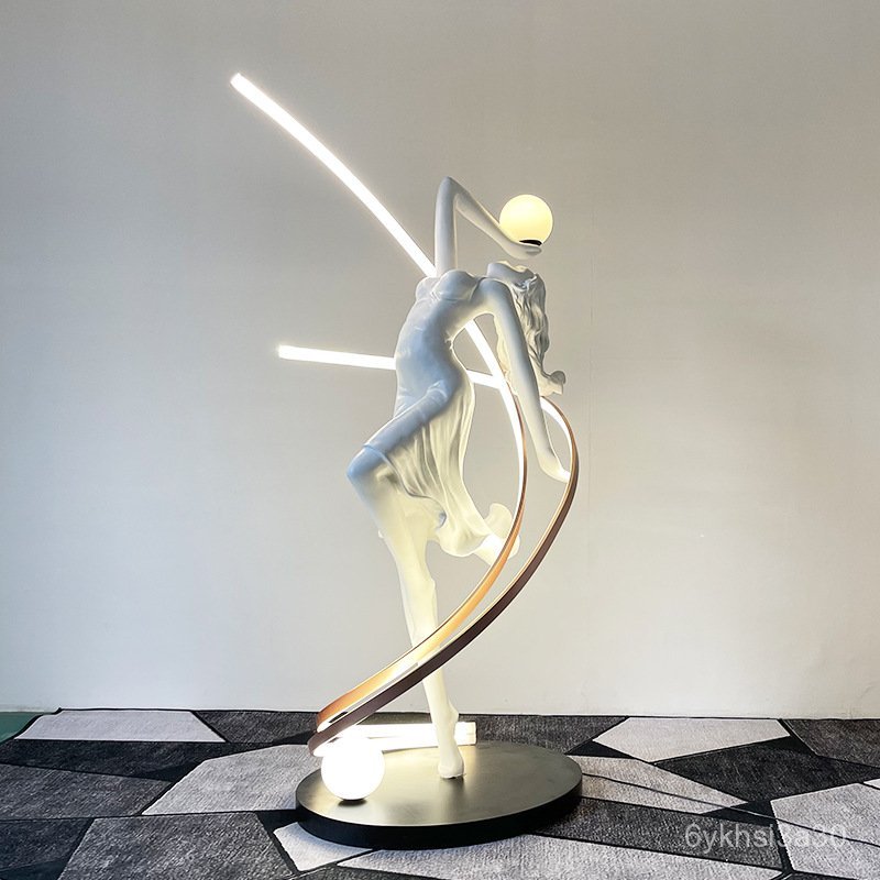 Creative Humanoid Art Sculpture Floor Lamp Designer Mall Club Sales Office Dance Ornament Standing L