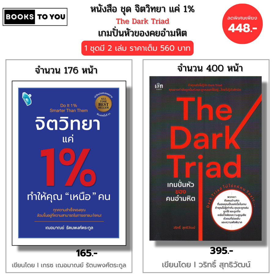 หนังสือ ชุด จิตวิทยา แค่ 1% ทำให้คุณเหนือคน The Dark Triad เกมปั่นหัวของคนอำมหิต I เฌอมาณย์ รัตนพงศ์ตระกูล