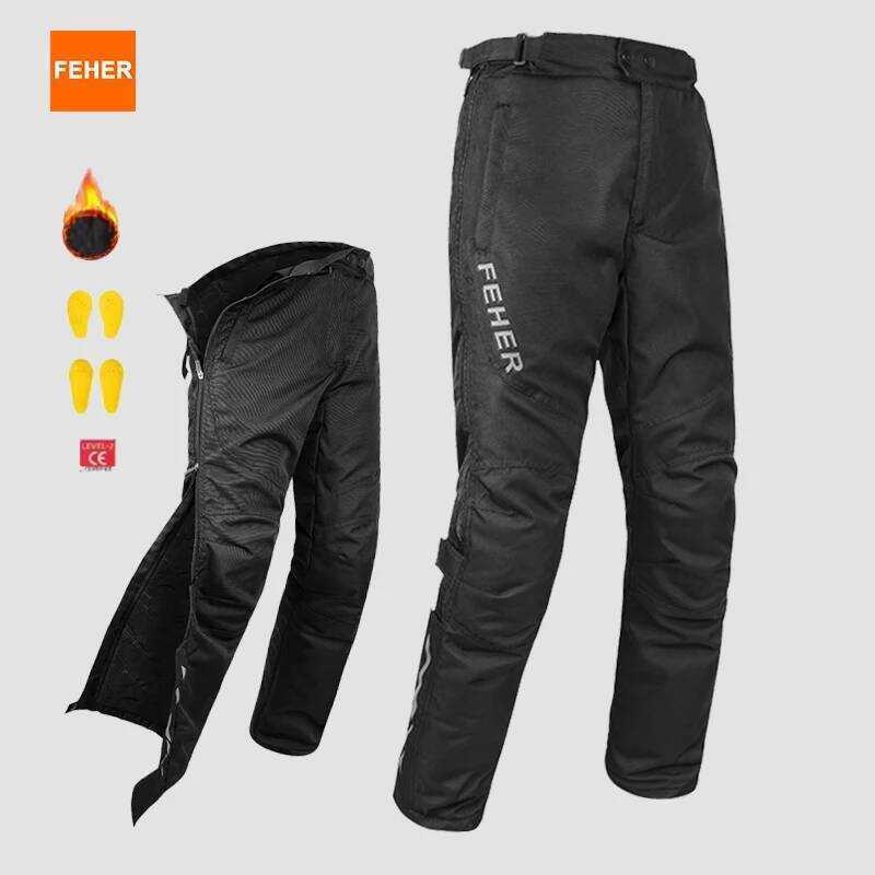 FEHER กางเกงมอเตอร์ไซค์ Unx Quick Release, S-5XL, กันลมกันน้ํา, เก็บกางเกง m ขี่, ใช้ในฤดูใบไม้ร่วงแ