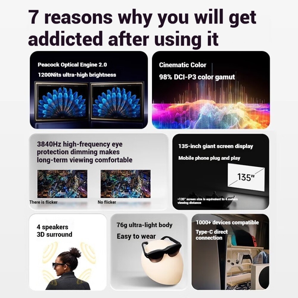 RayNeo Air 3s Pro Pocket TV Intelligent AR Glasses Optical Engine 2.0 HD Movie Watching