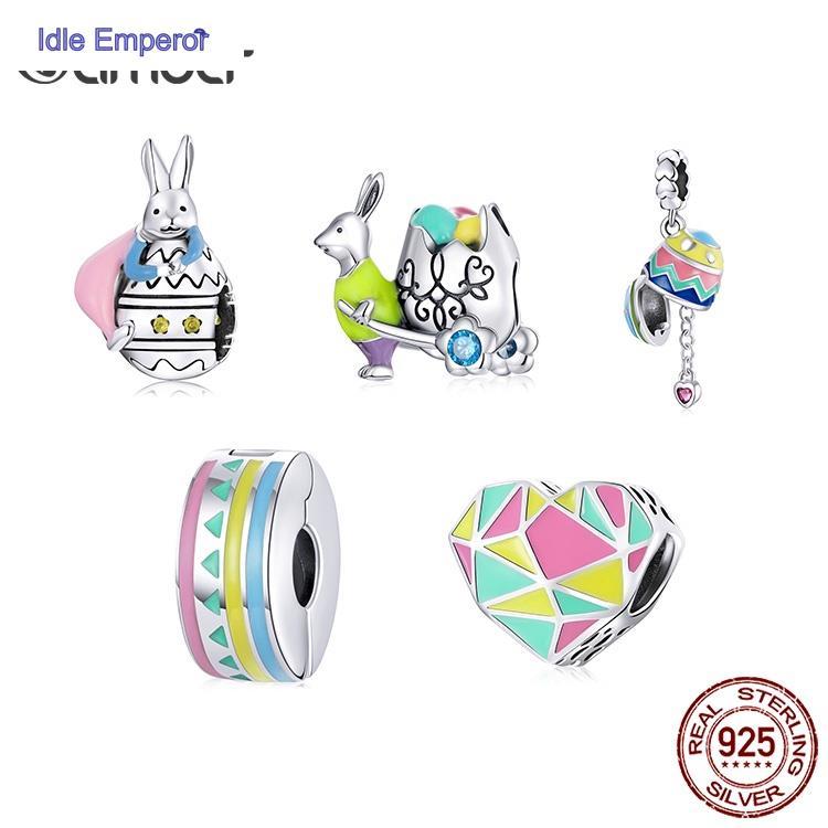 Bamoer จี้เงิน 925 รูปอีสเตอร์ 5 แบบ สําหรับทําเครื่องประดับ สร้อยคอ DIY SCC1753