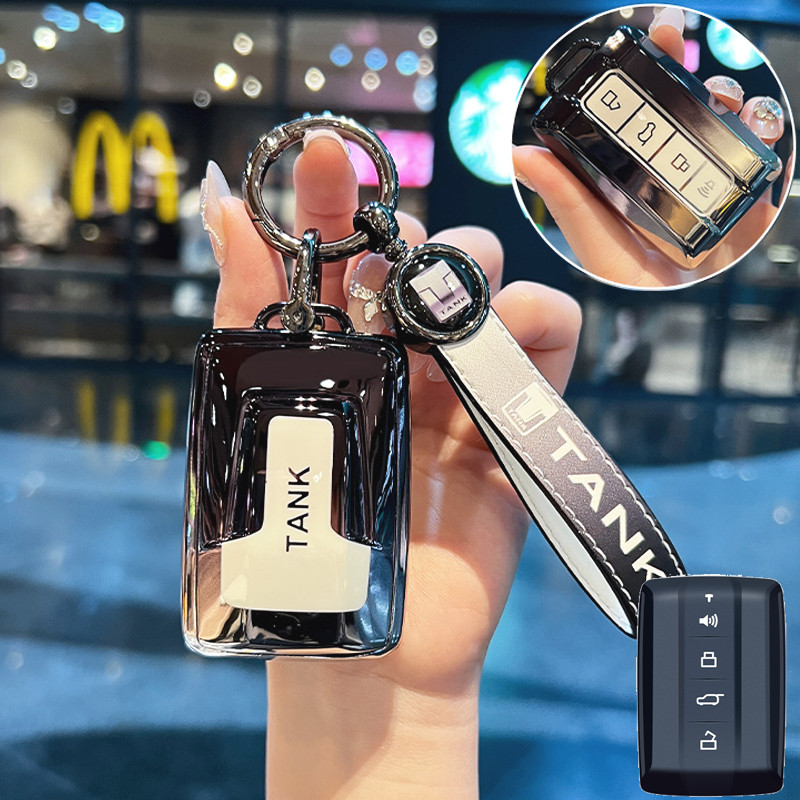 เคสกุญแจรีโมตรถยนต์ สําหรับ Great Wall GWM WEY TANK 300 500 Tank300 Tank500 2021 ของแต่งรถยนต์ พวงกุ