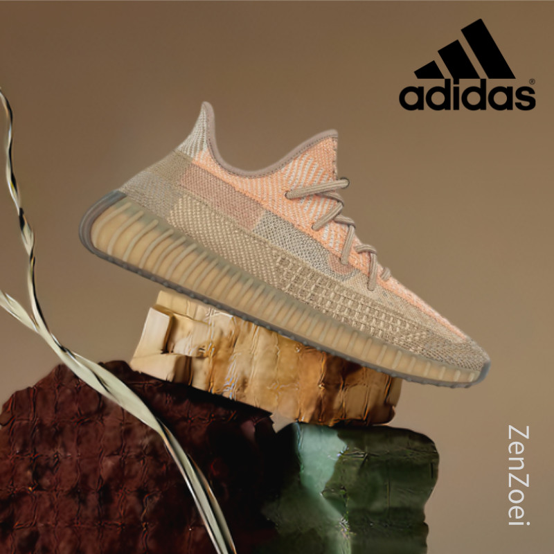 (ของแท้ 100%) 💯 adidas originals Yeezy Boost 350 V2  Sand Taupe  Low Sneakers  FZ5240