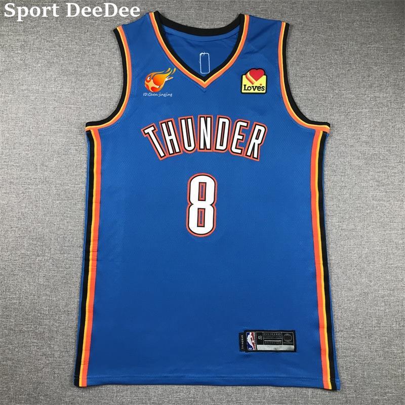 เสื้อแข่ง Oklahoma City Thunder 8 Jalen Williams Swingman สําหรับผู้ชาย - สีฟ้า