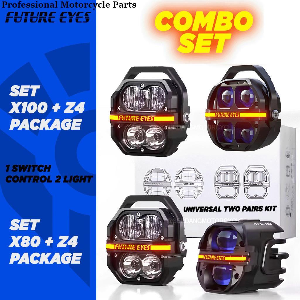 FUTURE EYES COMBO Galaxy X100 / X80 + Z4 สปอตไลท์ LED ไฟหน้าอุปกรณ์เสริมรถจักรยานยนต์