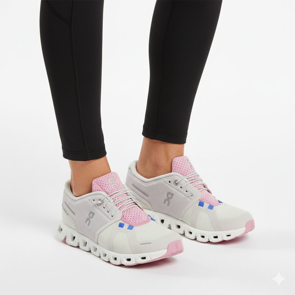 On Cloud 5 สี Ivory-Blossom✌️มือสองของแท้💯ไซส์ Us9 Eu40.5 26cm รองเท้าวิ่ง รองเท้ามือสอง