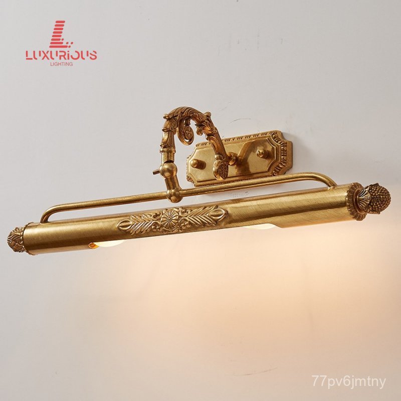 Mirror Painting Lamp Oil Painting Lamp Picture Lighting Lamp All Copper Mirror Front Lamp French Eur