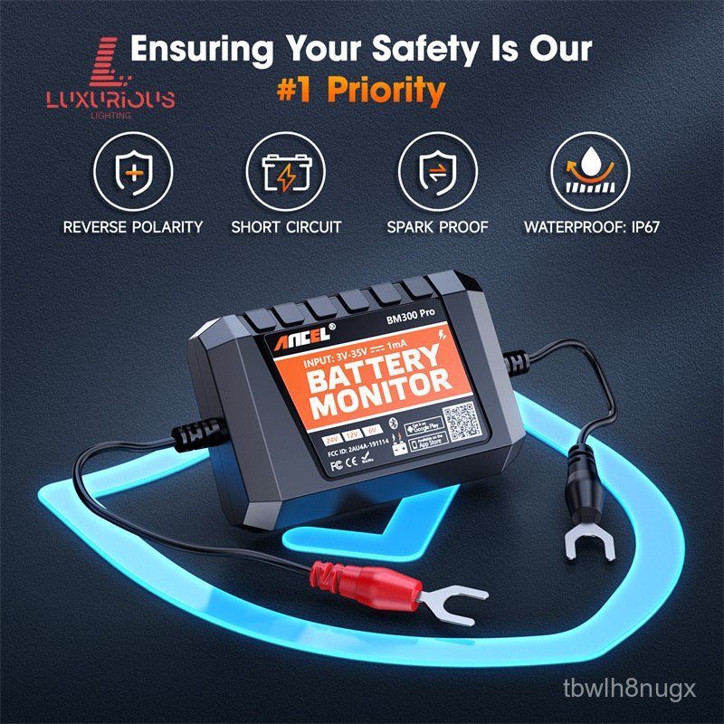 ANCEL BM300PRO 6V 12V 24V เครื่องวิเคราะห์แบตเตอรี่รถยนต์ ชุดทดสอบระบบเริ่มการชาร์จ DOSW