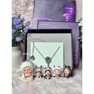 ส่งด่วน1วัน ✨️ จี้,สร้อย Monchhichi x Swarovski 🎀 ของแท้100% 🧸 อุปกรณ์ Full Set พร้อมส่งในไทย