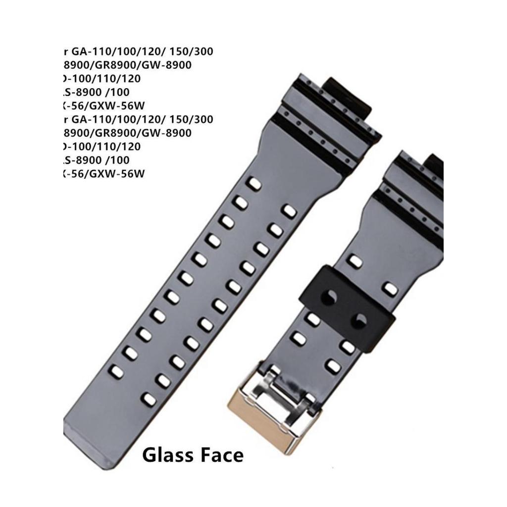 สำหรับ Casio G-Shock GA110 GD120 GA-100 G-8900 GLS-100ยางนาฬิกา16มม.สายรัดข้อมือกีฬากันน้ำ Glossy