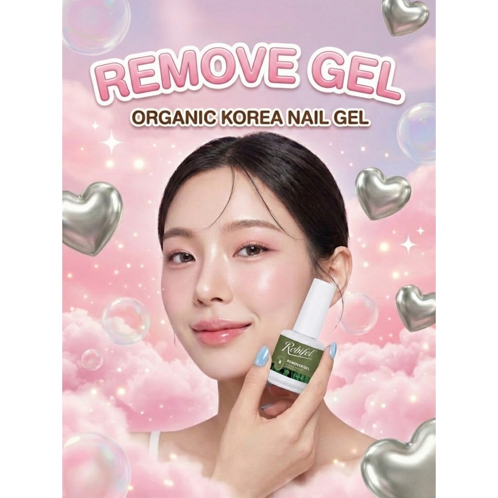 (TPO-Free) Remove Gel เกาหลี ออเเกนิค น้ำยาล้างสีเจล ถอดเล็บ น้ำยาลอกสีเจล Robifel น้ำยาล้างเล็บเจล เเบบไม่ต้องห่อเล็บ