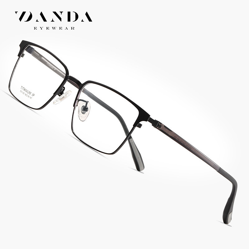 Pure titanium plain glasses F51105Unisex prescription optical glasses, stylish business square-frame