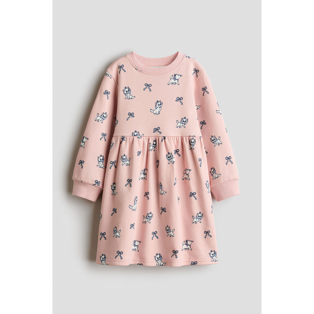 H&M(เอชแอนด์เอ็ม) เดรสสเวตเชิ้ตพิมพ์ลาย Girls Printed sweatshirt dress 1316236_2