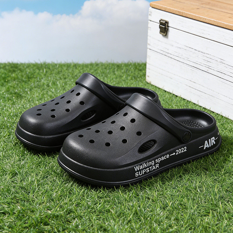 Luckkyshoes รองเท้าหัวโตหุ้มส้นผู้ชาย รองเท้าอเนกประสงค์ สวมใส่ได้ทุกที่ ครบ จบในคู่เดียว วัสดุพื้นหนา นุ่มสบาย กันลื่น