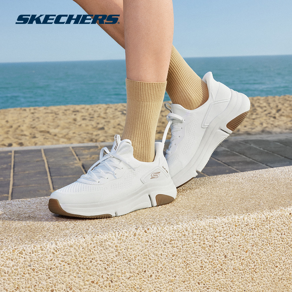Skechers สเก็ตเชอร์ส รองเท้าลำลองผู้ชาย Men Slip-ins BOBS Sparrow Flex Steady Edge Casual Shoes - 118310-WHT Memory Foam