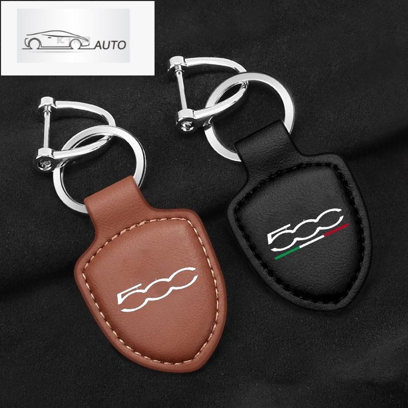 พวงกุญแจรถยนต์ หนัง PU อุปกรณ์เสริม สําหรับ Fiat 500 Abarth 596 500X Stilo 500L 500C