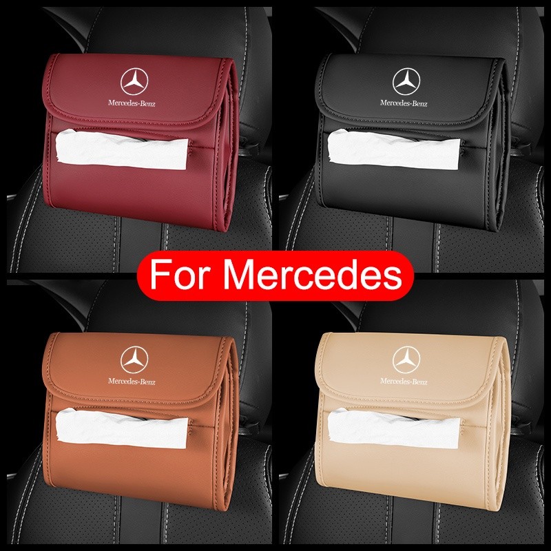 (ใหม่) กล่องทิชชู่ แบบแขวนในรถยนต์ สําหรับ Mercedes Benz W203 W210 W211 W124 W202 W204 AMG E300L E30