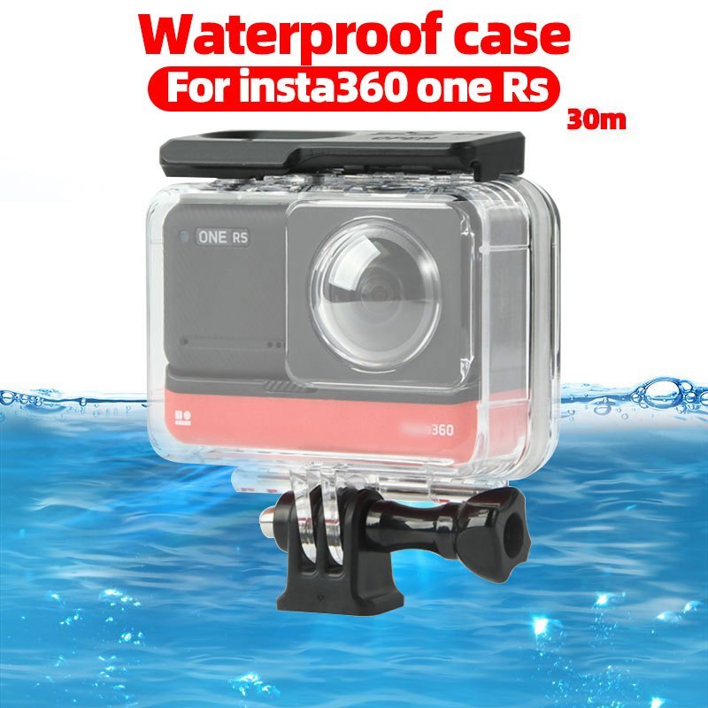 เคสกันน้ําสําหรับ insta360 One RS 360° เลนส์รุ่นกล้องใต้น้ําดําน้ํากรณีเปลือกป้องกันอุปกรณ์เสริมที่อ