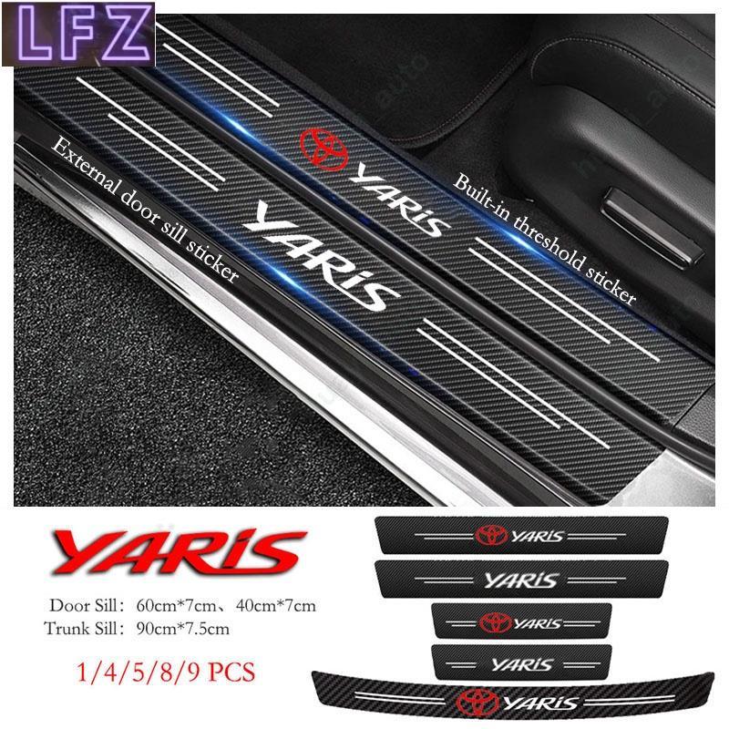 สติกเกอร์คาร์บอนไฟเบอร์ ป้องกันรอยขีดข่วน สําหรับติดขอบประตูรถยนต์ Toyota Yaris G3 XP130 XP150 G4 XP