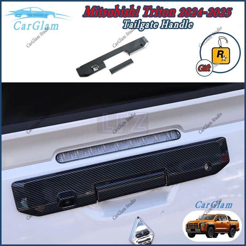Mitsubishi Triton 2024-2025คาร์บอนไฟเบอร์และเปียโนBlackTailgate Handle GLS GLX GL AT Premium AT GL M