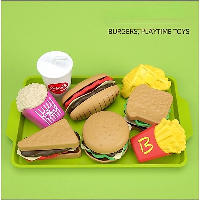 27 Pack Kids Burger Pretend Cooking Playset รูปที่ 7