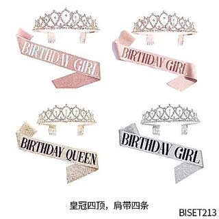 A797 เซ็ทมงกุฎ วันเกิด Happy Birthday Girl QUEEN สีทอง สีเงิน สีโรสโกล เฉดสีอาจไม่ตรง ขอดูรูปสีจริง สินค้าพร้อมส่งในไทย