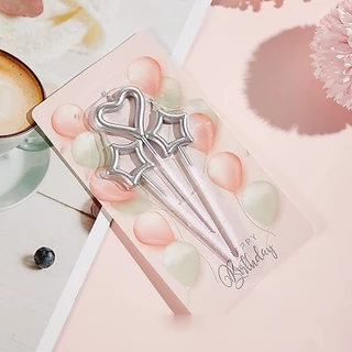 📌ร้านไทย📌 ส่งไว พร้อมส่ง เทียนวันเกิด เทียนปักเค้กรูปหัวใจดาว⭐💗 (1แพ็ค3ชิ้น) เทียน V1-5