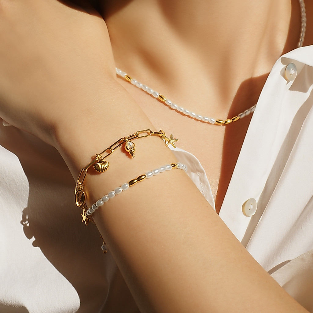 SHEPENDENCE سوار LUXE Bella بلؤلؤ المياه العذبة — صورة 4