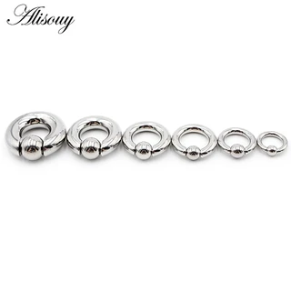 Alisouy 1 ชิ้น 316L ผ่าตัดสแตนเลส Circular Barbells ขนาดเต็มรอบแหวนริมฝีปากคิ้วจมูก Studs Body เจาะเครื่องประดับ