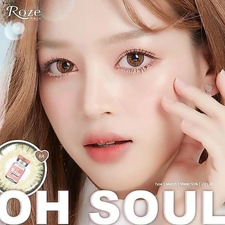 🔥คอนแทคเลนส์ Hydrogel❤️ขนาดบิ๊กอายโตมาก❤️ Oh soul (Rozelens) สี : Brown/Gray