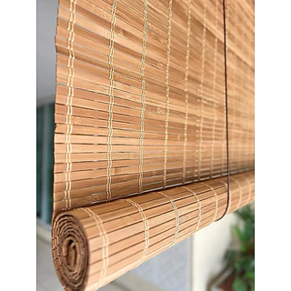 New🎉มู่ลี่ไม้ไผ่ รุ่นสีน้ำชา ไม้ไผ่100% (กว้าง*สูง) บังแดด บังฝน