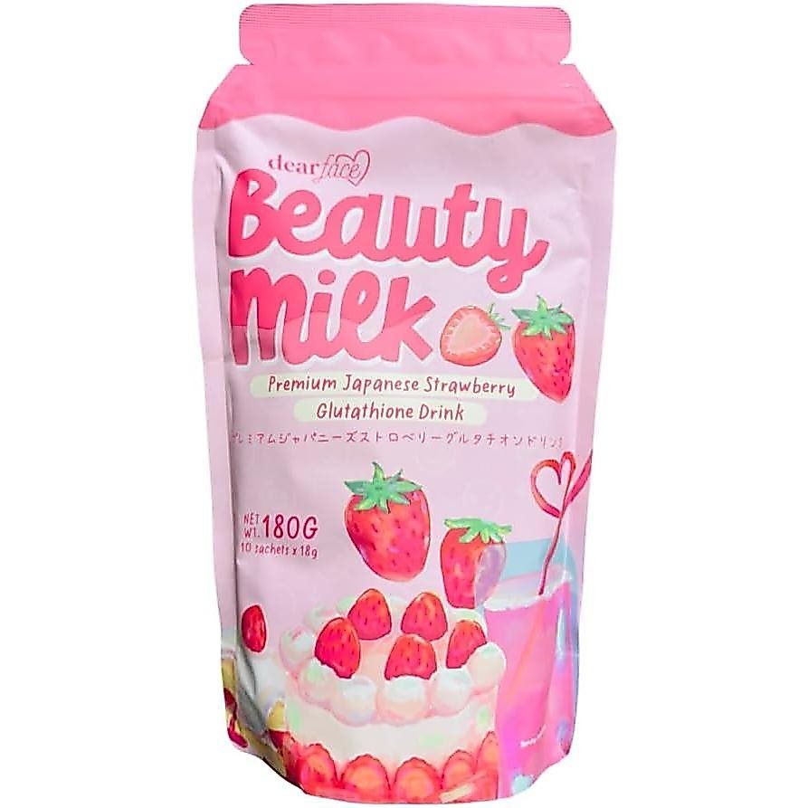 Beauty Milk คอลลาเจนญี่ปุ่น STRAWBERRY Drink - 50,000mg Hydrolyzed Collagen, 6.3 ออนซ์ (แพ็ค 1) MS2W