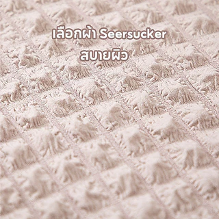 ผ้าคลุมโซฟา 1/2/3/4 ที่นั่ง ปลอกหุ้มโซฟาสไตล์กระโปรง Seersucker Sofa Cover สากล
