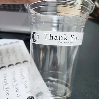 สติกเกอร์ Thank You สติกเกอร์ขอบคุณ สติกเกอร์ติดขนม สติกเกอร์กันน้ำ ฉลากสินค้าสำเร็จรูป [No.S4]