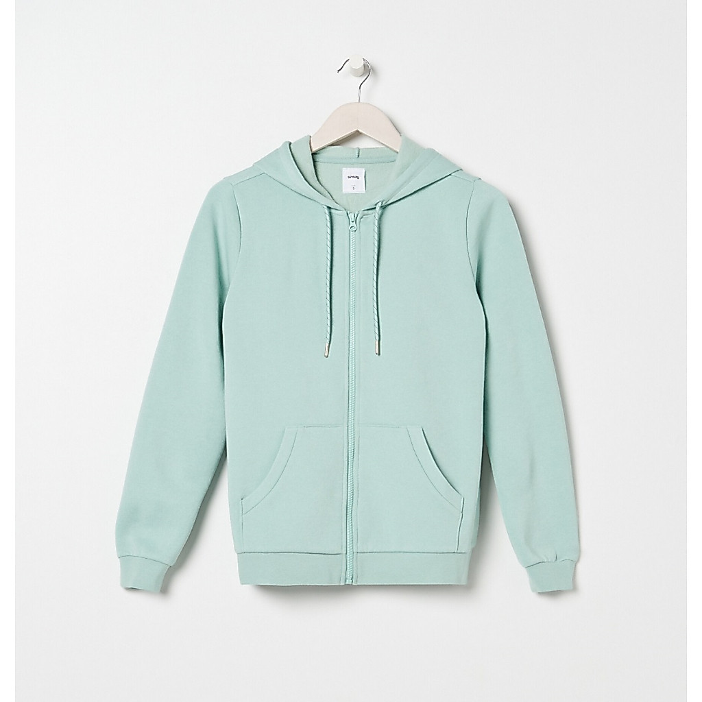 Sinsay เสื้อวิ่งออกกําลังกายมีฮู้ดสีเขียวสีเขียวมิ้นต์
