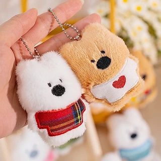 พวงกุญแจ Plush Three Puppies Series - อุปกรณ์เสริมพวงกุญแจกระเป๋าเป้สะพายหลัง