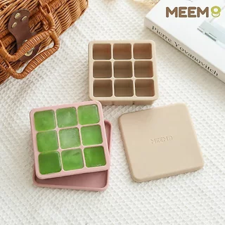 MEEM บล็อคซิลิโคน สำหรับแช่แข็งเก็บอาหาร บล็อคทำน้ำแข็ง พร้อมฝาปิด 9 ช่อง (Minimal series)