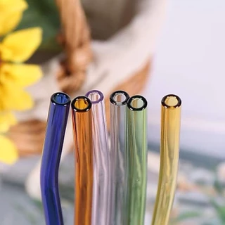 4ชิ้นที่มีสีสันหลอดแก้วและ1ชิ้นแปรง,ทนความร้อนดื่มนํามาใช้ใหม่หลอด,ฤดูร้อน เครื่องดื่ม อุปกรณ์เสริม,เหมาะสําหรับดื่มถ้วย