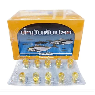 Cod liver Oil น้ำมันตับปลา บำรุงสมอง บำรุงเส้นขนและผิวหนัง สายตา สุนัข แมว ไก่ สัตว์เล็ก 1 กล่องมี 100เม็ด